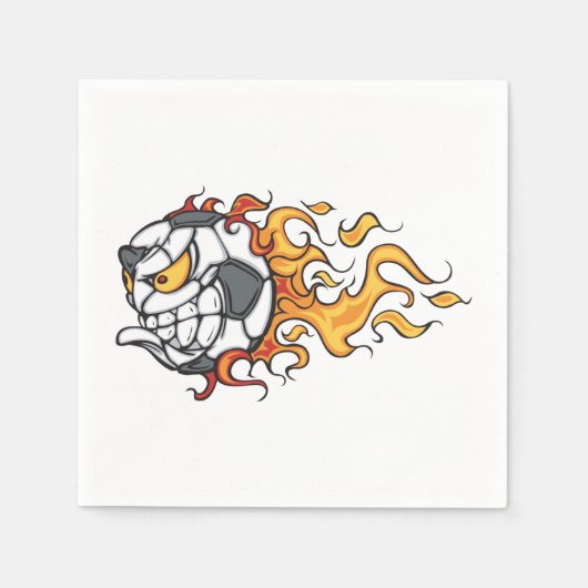 Serviettes en papier de balle de soccer flamboyant (Devant)