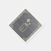 Serviettes en papier de bocal et dentelle rustique (Coin)