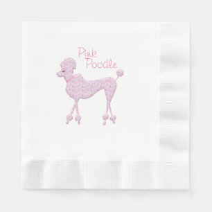 Serviettes en papier de caniche rose