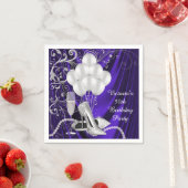 Serviettes en papier de chaussures violet pour fem (En situation)