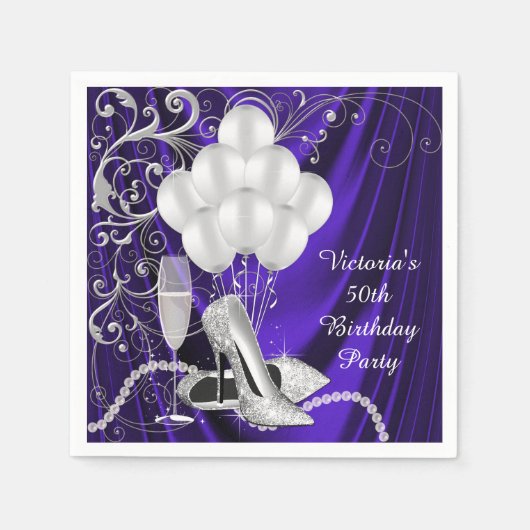 Serviettes en papier de chaussures violet pour fem (Devant)