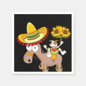 Serviettes en papier de Cheval Floral de tournesol (Devant)