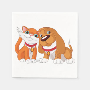 Serviettes En Papier De Chien Et De Chat