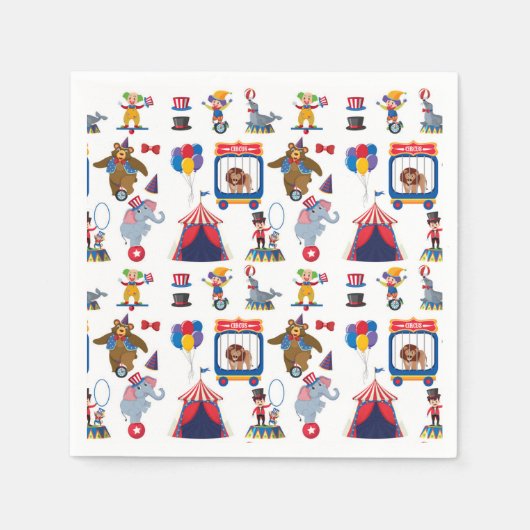 Serviettes en papier de cirque, Fournitures de fêt (Devant)