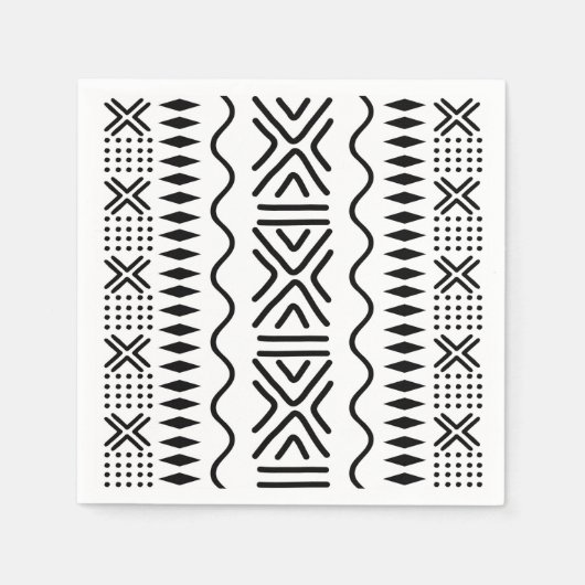 Serviettes en papier de conception de bogolan afri (Devant)