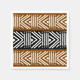 Serviettes en papier de conception de bogolan afri