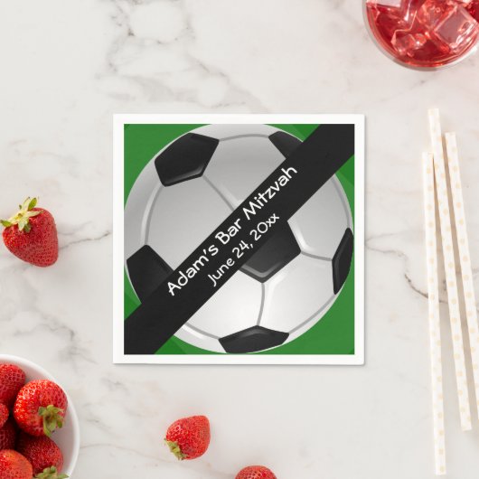 Serviettes en papier de conception de soccer (En situation)