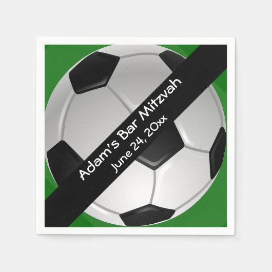 Serviettes en papier de conception de soccer (Devant)