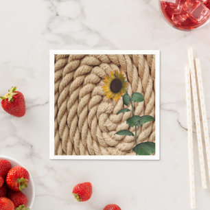Serviettes en papier de corde de tournesol