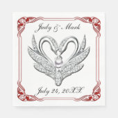 Serviettes en papier de coton argenté rouge (Devant)