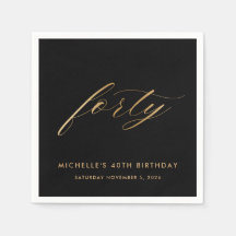 Serviettes en papier de couleur or pour 40e annive