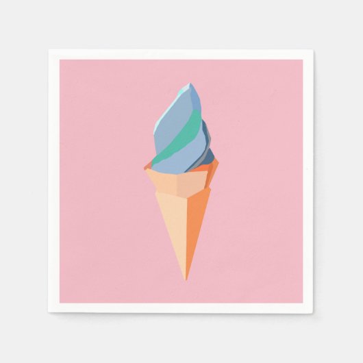 serviettes en papier de crème glacée origami (Devant)