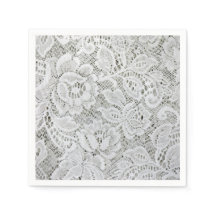 Serviettes en papier de dentelle blanche élégantes