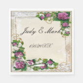 Serviettes En Papier De Dentelle Et Hydrangée Viol (Devant)