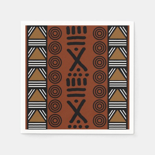 Serviettes en papier de designer de Bogolan Tissu (Devant)