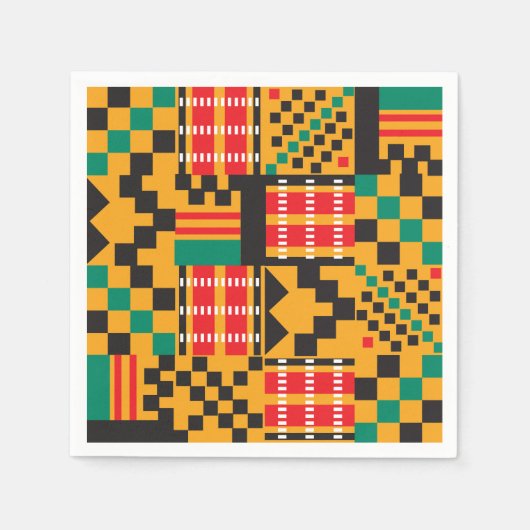 Serviettes en papier de designer Kente africain (Devant)