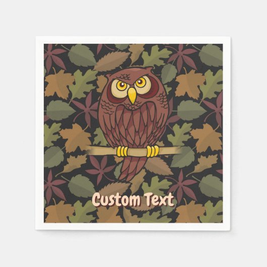 Serviettes en papier de dessin de hibou (Devant)