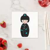 Serviettes en papier de dessin Geisha (En situation)