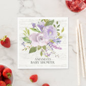 Serviettes en papier de douche à fleurs violet rus (En situation)