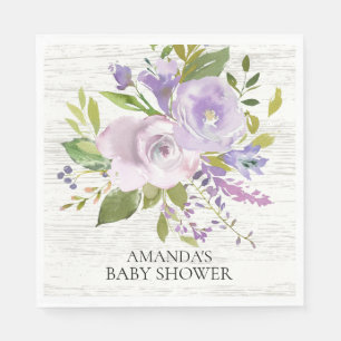 Serviettes en papier de douche à fleurs violet rus