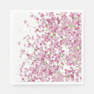 Serviettes en papier de fleurs de cerisier