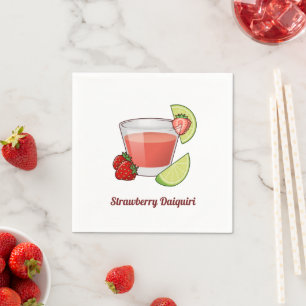 Serviettes en papier de fraise Daiquiri