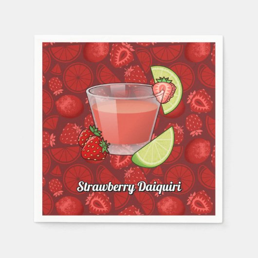 Serviettes en papier de fraise Daiquiri (Devant)