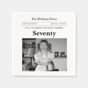 Serviettes en papier de journal d'anniversaire 70