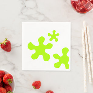 serviettes en papier de la fleur mince et verte
