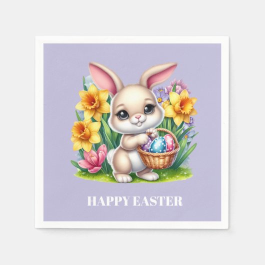 Serviettes en papier de lapin de Pâques (Devant)