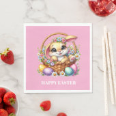 Serviettes en papier de lapin de Pâques (En situation)