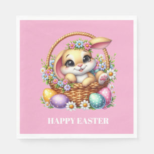 Serviettes en papier de lapin de Pâques