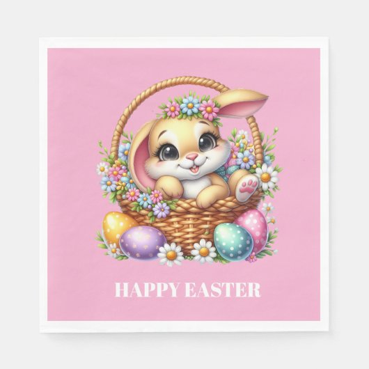 Serviettes en papier de lapin de Pâques (Devant)