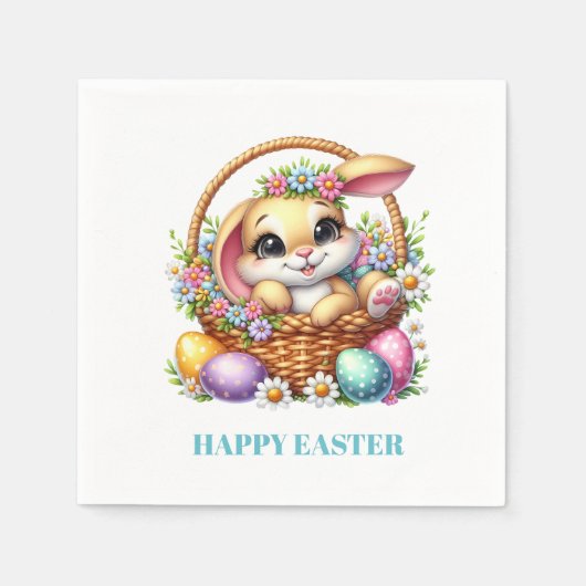 Serviettes en papier de lapin de Pâques (Devant)