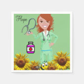 Serviettes en papier de l'infirmière de tournesol (Devant)