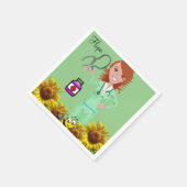 Serviettes en papier de l'infirmière de tournesol (Coin)