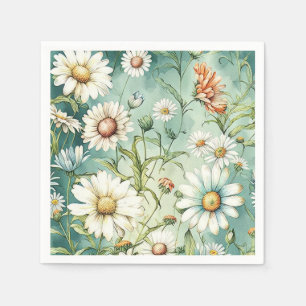 Serviettes en papier de marguerite,