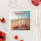 serviettes en papier de mariage de plage (En situation)