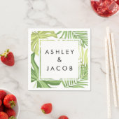 Serviettes en papier de mariage de plage tropicale (En situation)
