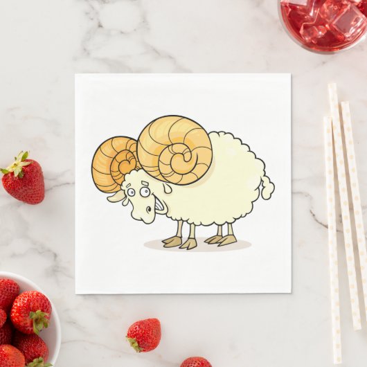 Serviettes en papier de mouton en bélier (En situation)