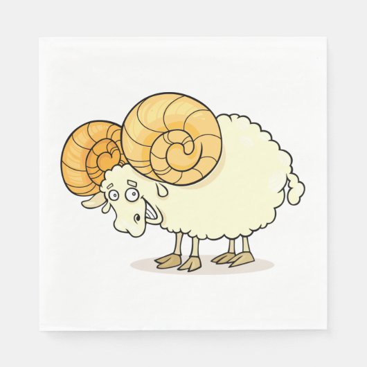 Serviettes en papier de mouton en bélier (Devant)