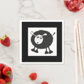 Serviettes en papier de mouton noir - Ensemble de  (En situation)