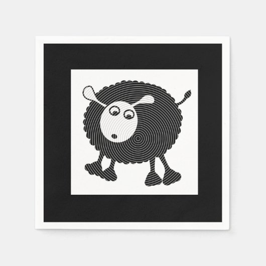 Serviettes en papier de mouton noir - Ensemble de  (Devant)