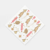 Serviettes en papier de Noël, Arbres d'or (Coin)