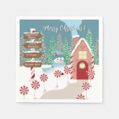 Serviettes en papier de Noël du Pôle Nord (Devant)