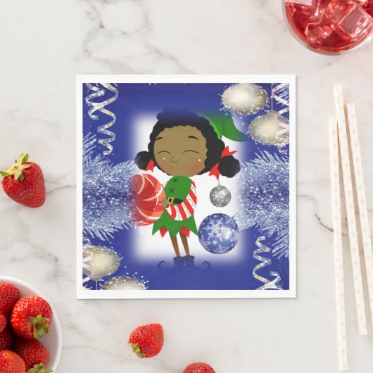 serviettes en papier de Noël, elfe (En situation)