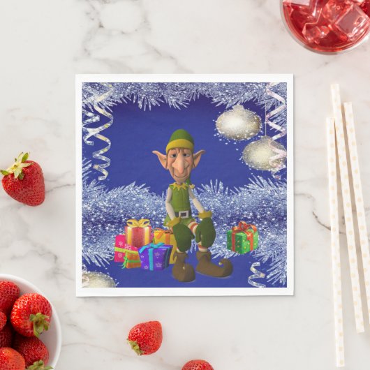 serviettes en papier de Noël, elfe (En situation)