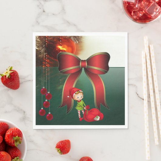 serviettes en papier de Noël, elfe (En situation)