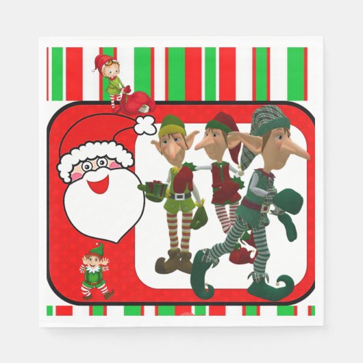 serviettes en papier de Noël, elfe (Devant)
