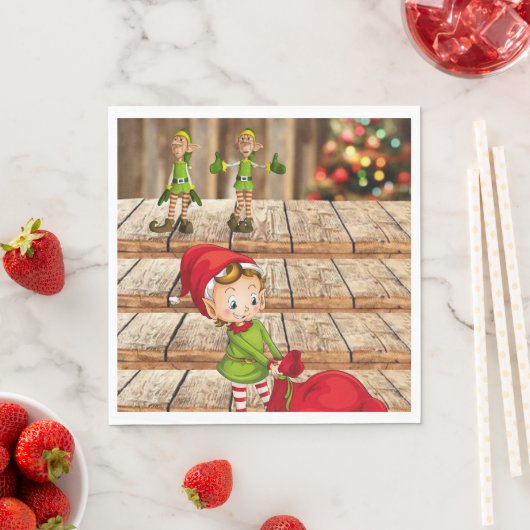 serviettes en papier de Noël, elfe (En situation)
